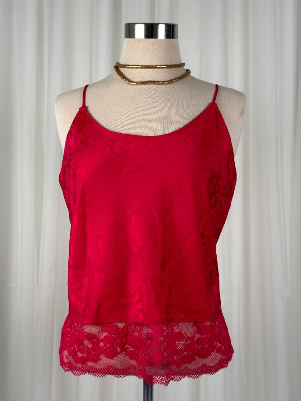 Lilac‎ & London floral lace red camisole tank top medium